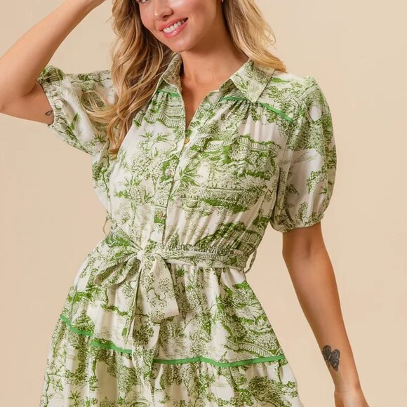 BiBi Woven Printed Tiered Dress - Picture 4 of 16